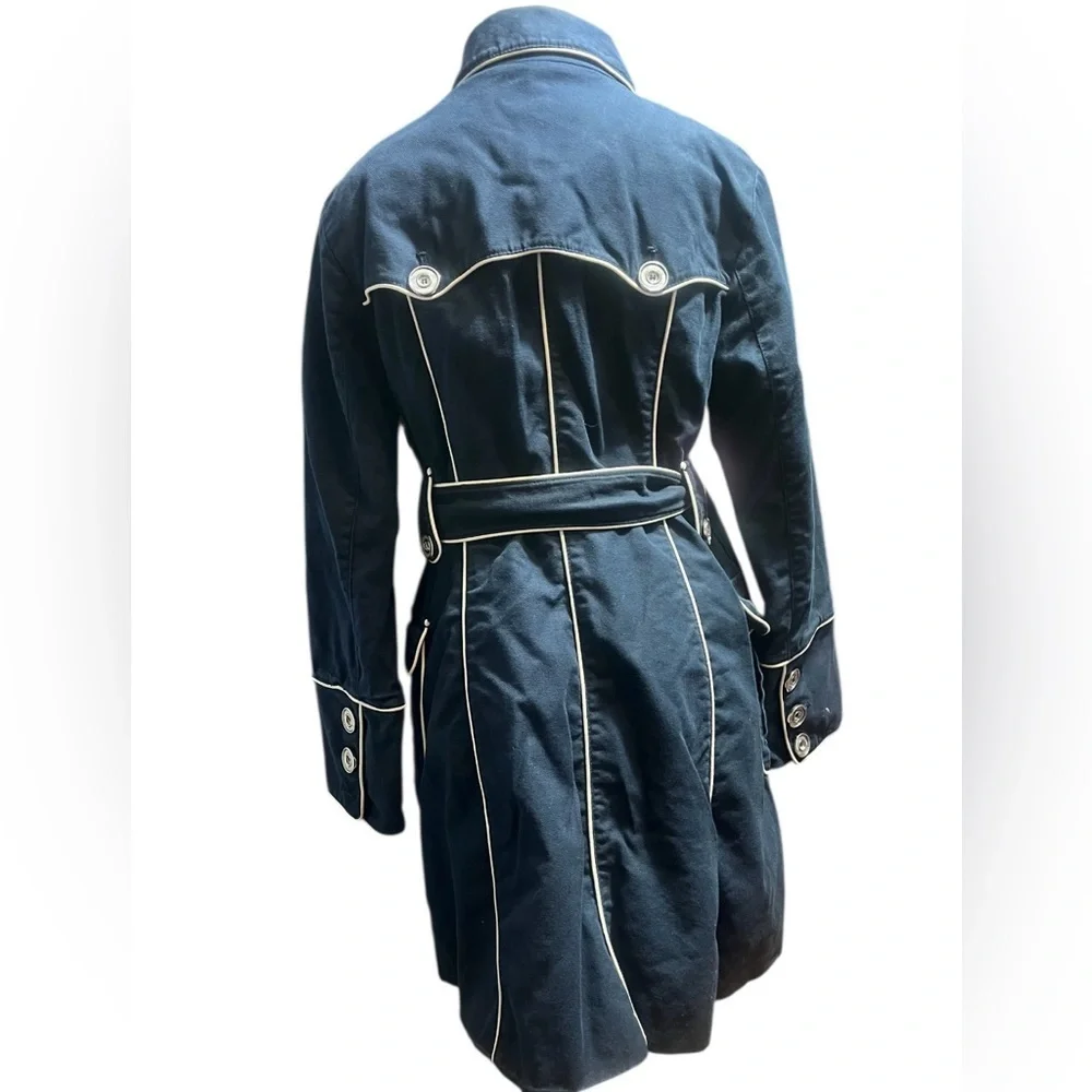 Laundry by Design Navy Trench Coat with Lime Accents